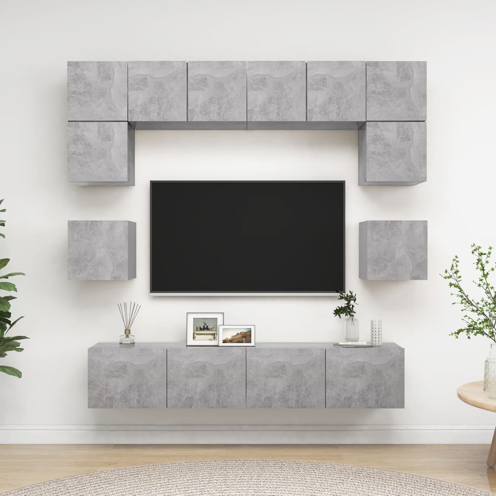 TV Cabinet Set | Concrete Grey | Engineered Wood | Standard
