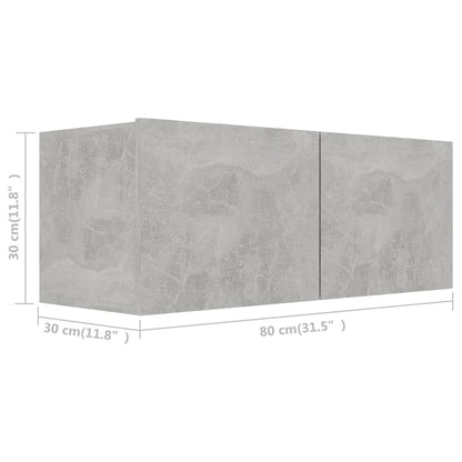3079122 vidaXL 2 Piece TV Cabinet Set Concrete Grey Engineered Wood (801476+801485)