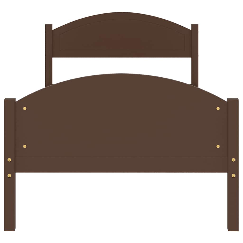 Bed Frame | Dark Brown | Solid pine wood, plywood | Single |  Simplistic
