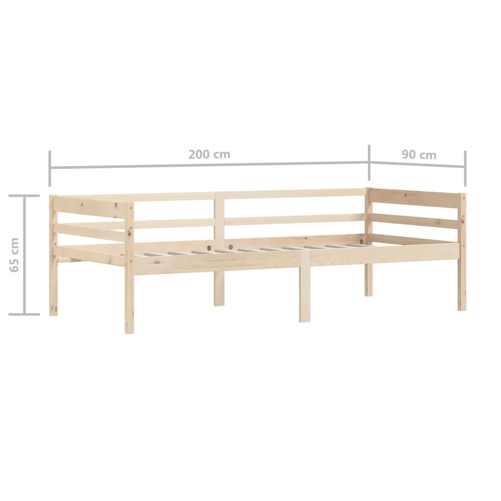 Bed Frame | Natural Wood | Solid Pinewood | Single | Durable | Bed Frame