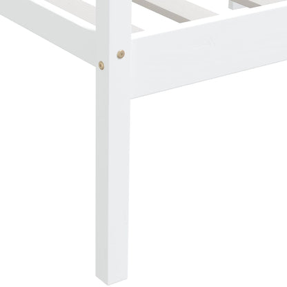 Bed Frame | White | Solid pinewood | Single | Durable | Bed Frame