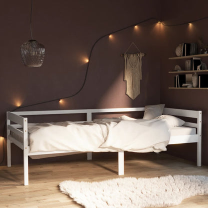 Bed Frame | White | Solid pinewood | Single | Durable | Bed Frame