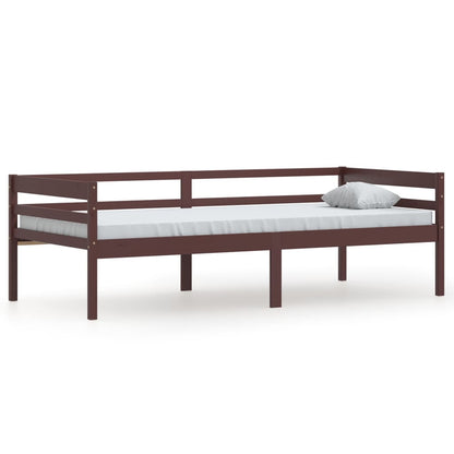 Bed Frame | Dark brown | Solid Pine wood | Single | Durable | Bed Frame
