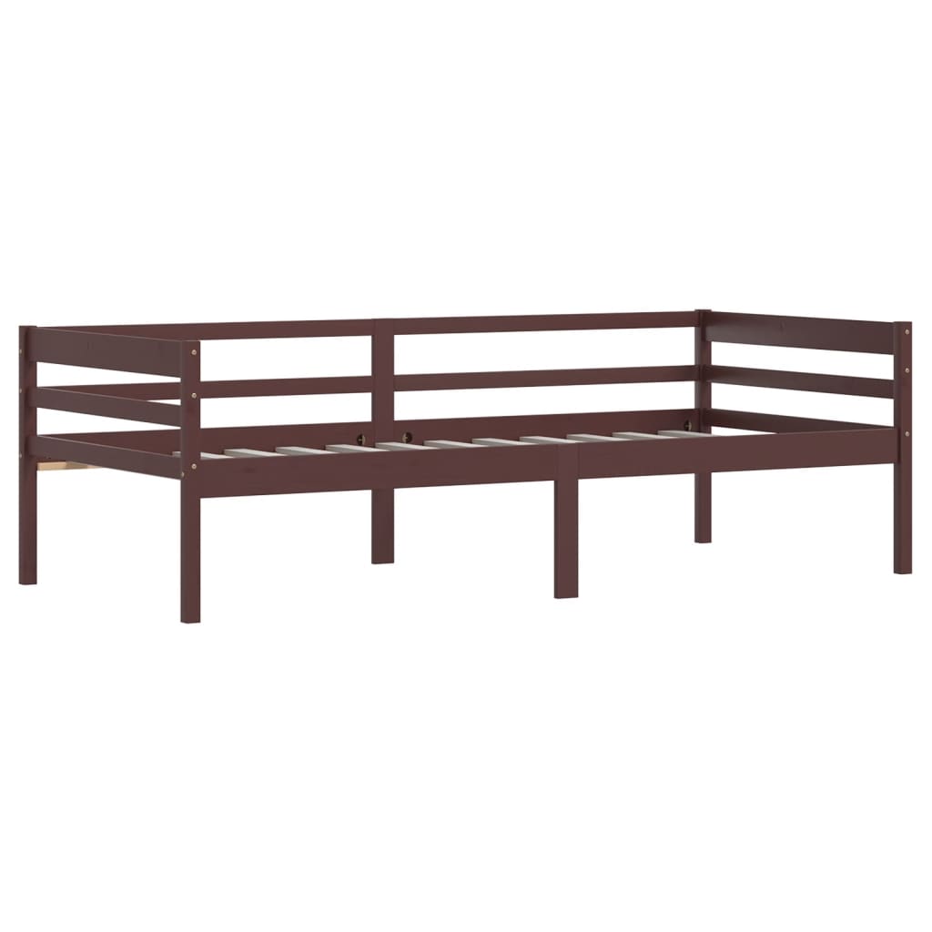 Bed Frame | Dark brown | Solid Pine wood | Single | Durable | Bed Frame