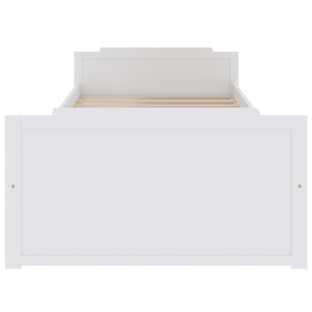 Bed Frame | White | Solid pine wood | Single | Minimalist