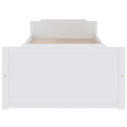 Bed Frame | White | Solid pine wood | Single | Minimalist