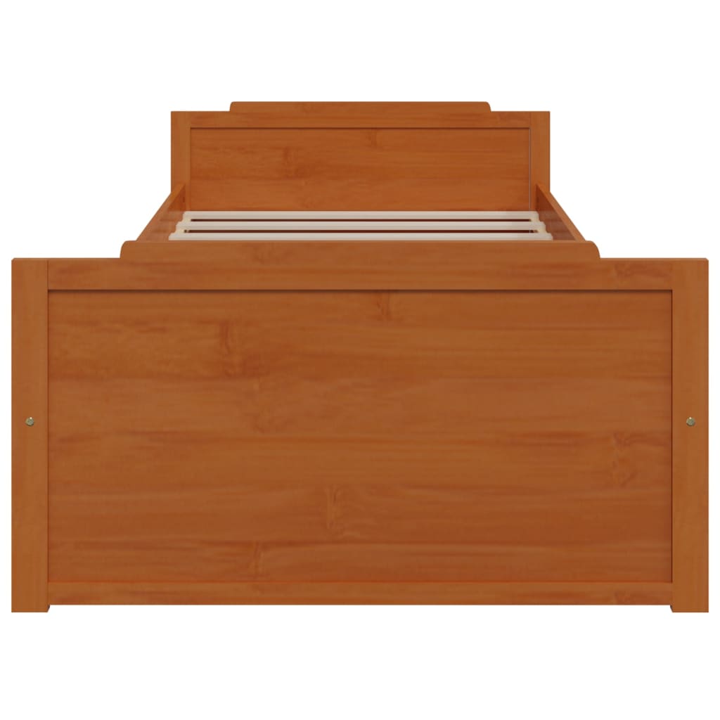 Bed Frame | Honey brown | Solid pine wood | Single | Bed Frame