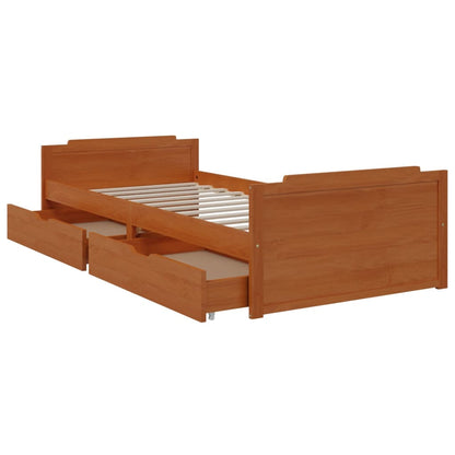 Bed Frame | Honey brown | Solid pine wood | Single | Bed Frame