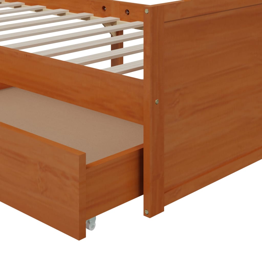 Bed Frame | Honey brown | Solid pine wood | Single | Bed Frame
