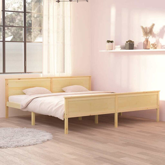 Bed Frame | Natural Wood | Solid pine wood, plywood | 200x200 cm