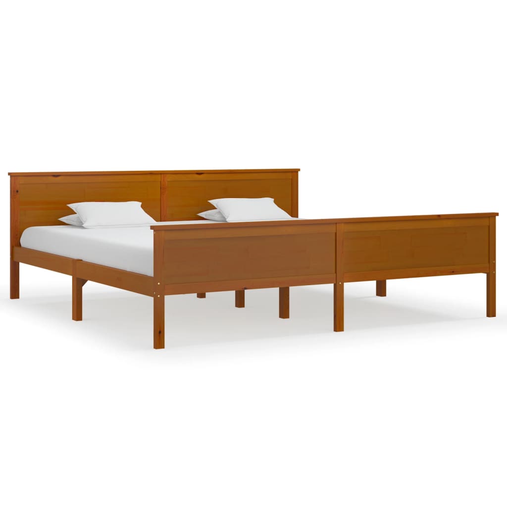 Bed Frame | Honey Brown | Solid Pine Wood, Plywood | Double |  Durable