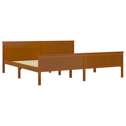 Bed Frame | Honey Brown | Solid Pine Wood, Plywood | Double |  Durable