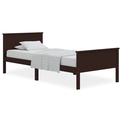 Bed Frame | Dark brown | Solid pine wood, plywood | Single | Durable