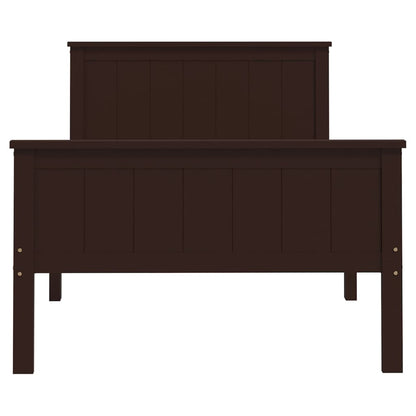 Bed Frame | Dark brown | Solid pine wood, plywood | Single | Durable