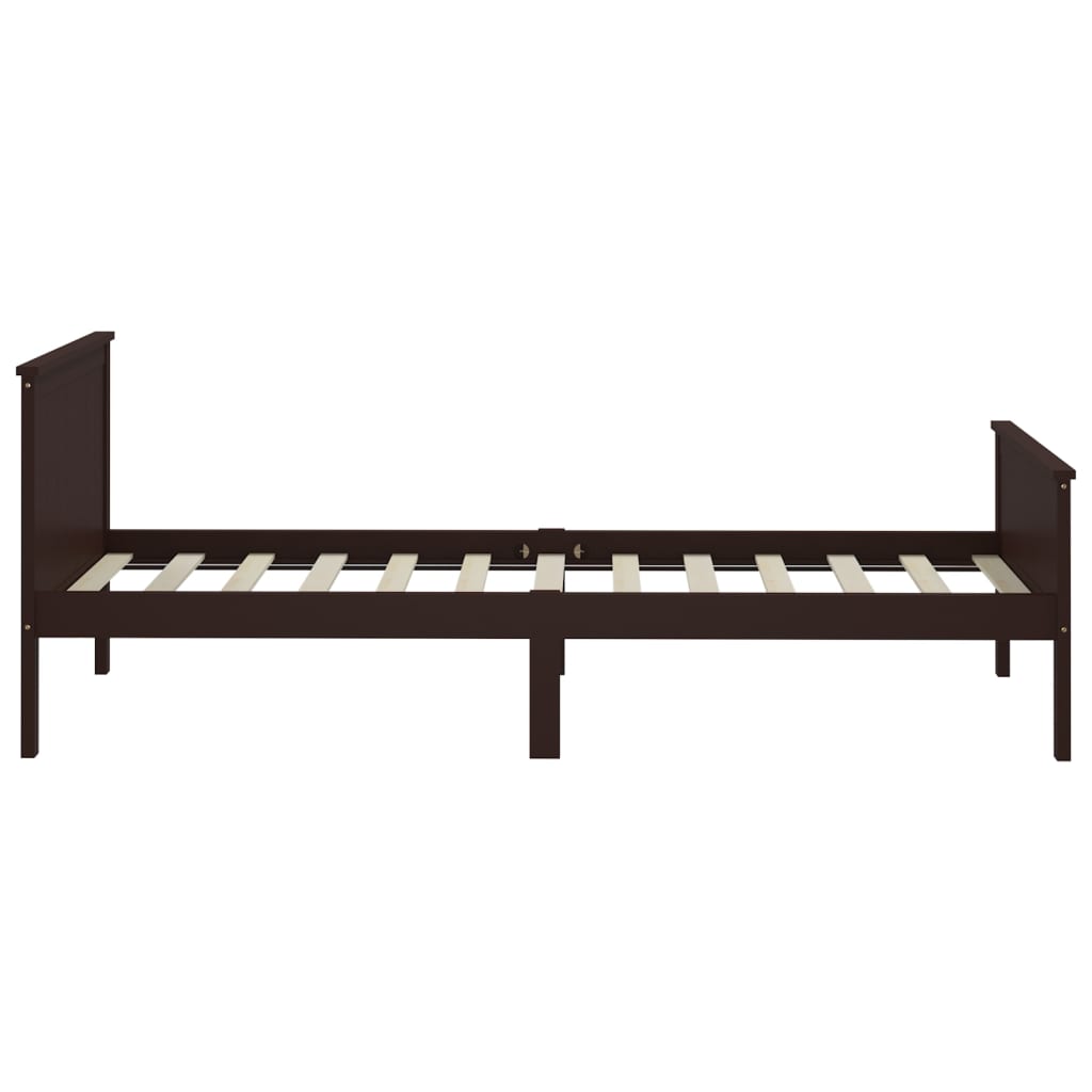 Bed Frame | Dark brown | Solid pine wood, plywood | Single | Durable