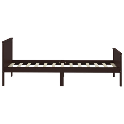Bed Frame | Dark brown | Solid pine wood, plywood | Single | Durable