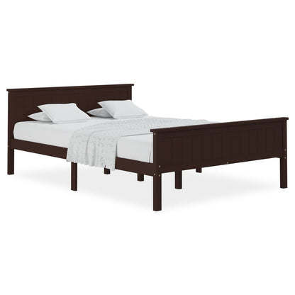 Bed Frame | Dark Brown | Solid Pine Wood, Plywood | 120x200 cm | Durable
