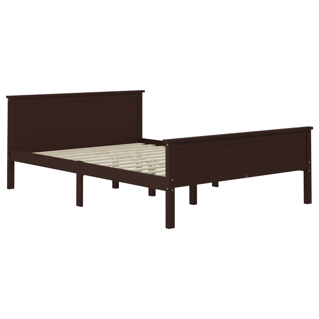 Bed Frame | Dark Brown | Solid Pine Wood, Plywood | 120x200 cm | Durable