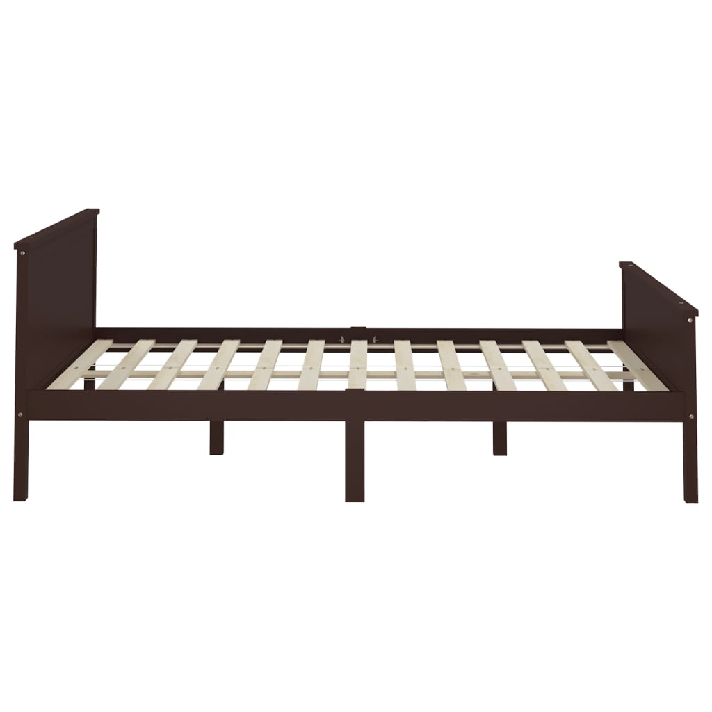 Bed Frame | Dark Brown | Solid Pine Wood, Plywood | 120x200 cm | Durable