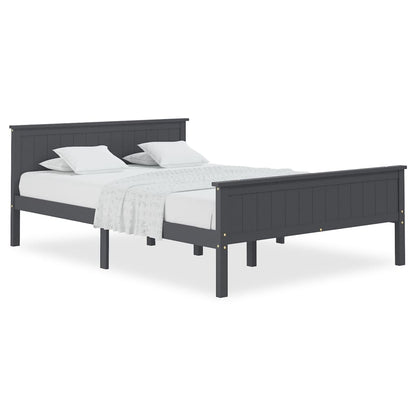 Bed Frame | Grey | Solid pine wood, Plywood | 160x200 cm | Minimalist