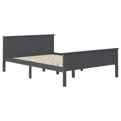 Bed Frame | Grey | Solid pine wood, Plywood | 160x200 cm | Minimalist