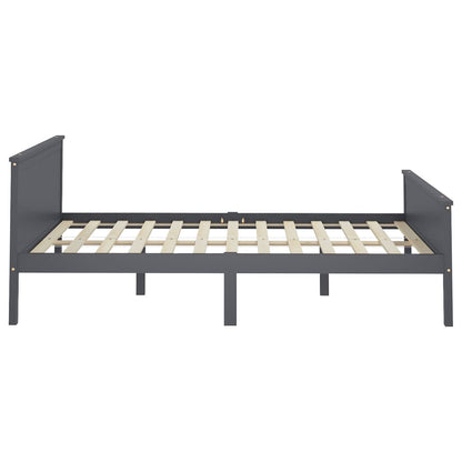 Bed Frame | Grey | Solid pine wood, Plywood | 160x200 cm | Minimalist