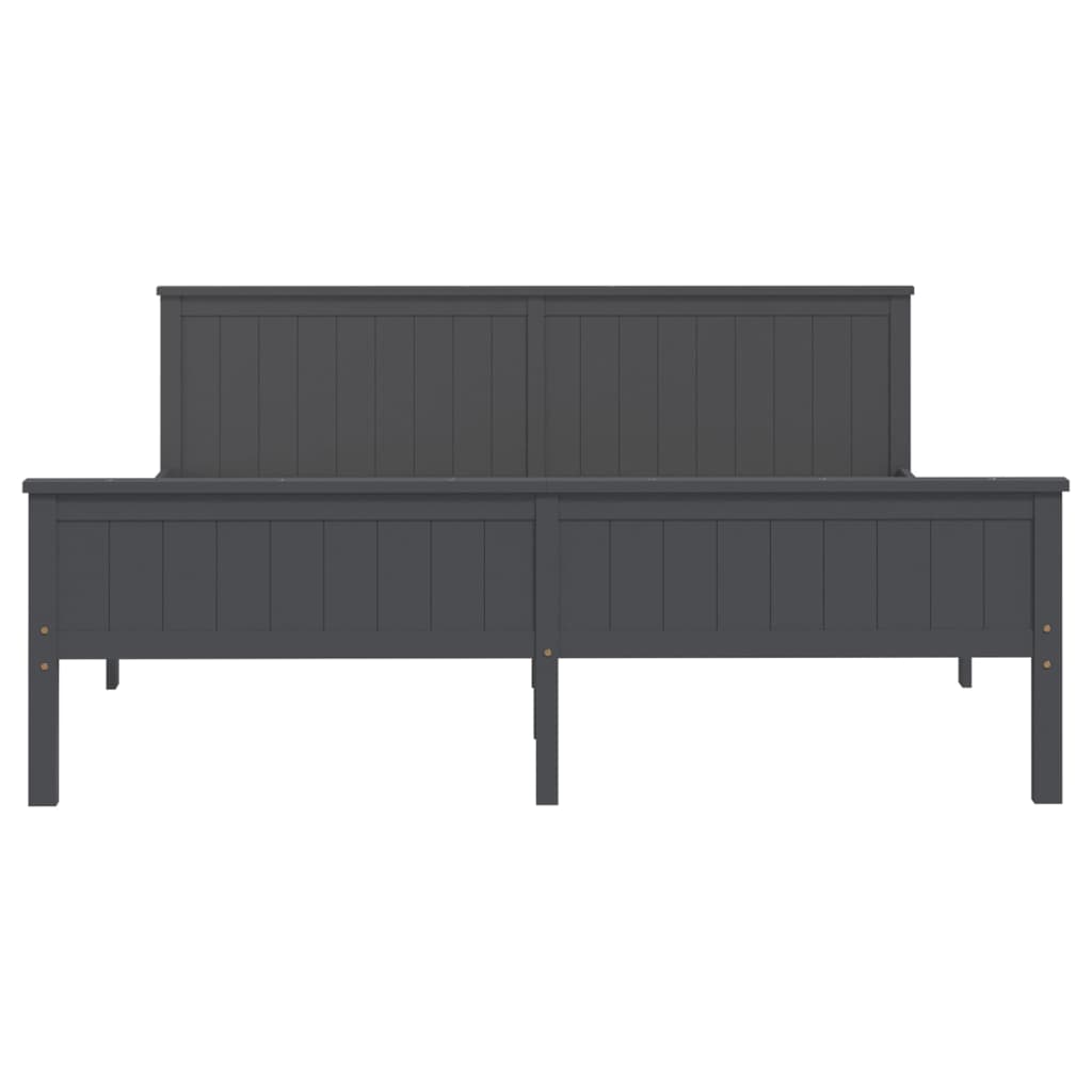 Bed Frame | Grey | Solid Pine Wood, Plywood | Double | Bed Frame