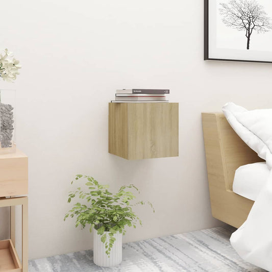 Bedside Cabinet | Sonoma oak | Engineered wood | 30.5x30x30 cm