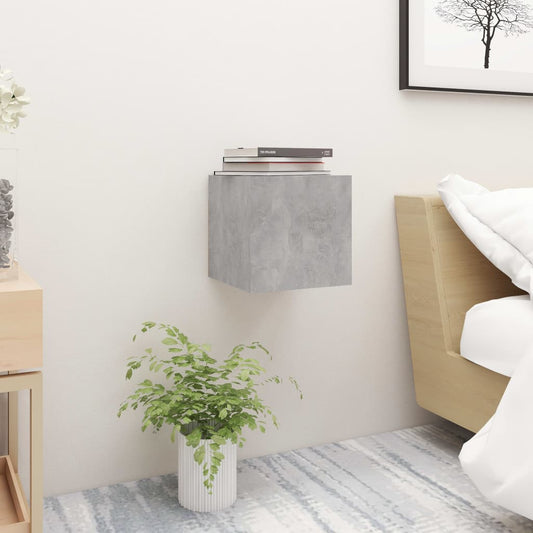 Bedside Cabinet | Concrete Grey | Engineered Wood | Compact