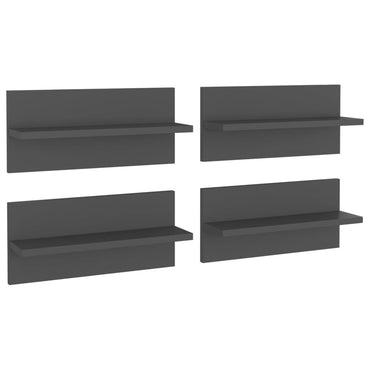 Wall Shelf 4 pcs Grey 40x11.5x18 cm Engineered Wood