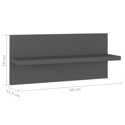 Wall Shelf 4 pcs Grey 40x11.5x18 cm Engineered Wood