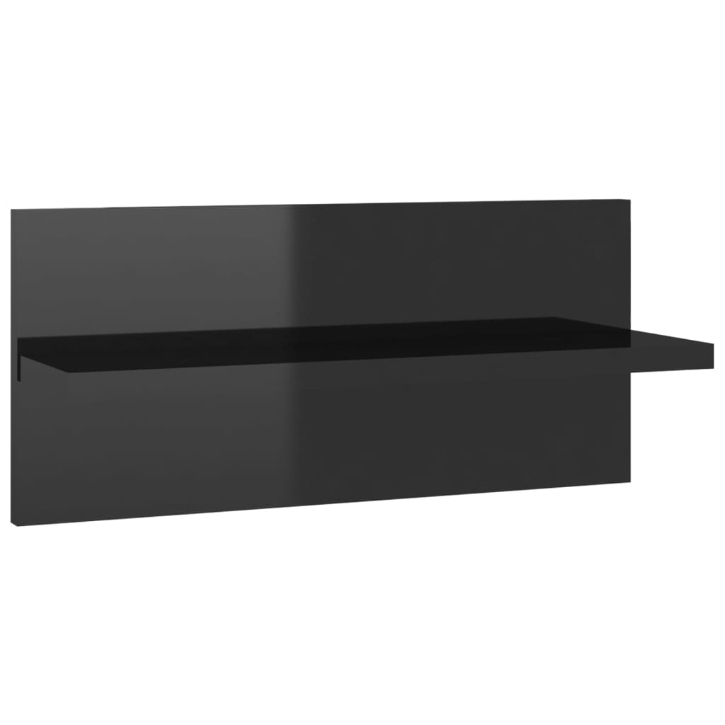 Wall Shelves 2 pcs High Gloss Black 40x11.5x18 cm