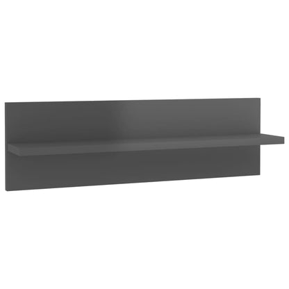 Wall Shelf 4 pcs High Gloss Grey 60x11.5x18 cm Engineered Wood