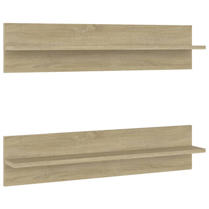 Wall Shelf 2 pcs Sonoma Oak 80x11.5x18 cm Engineered Wood