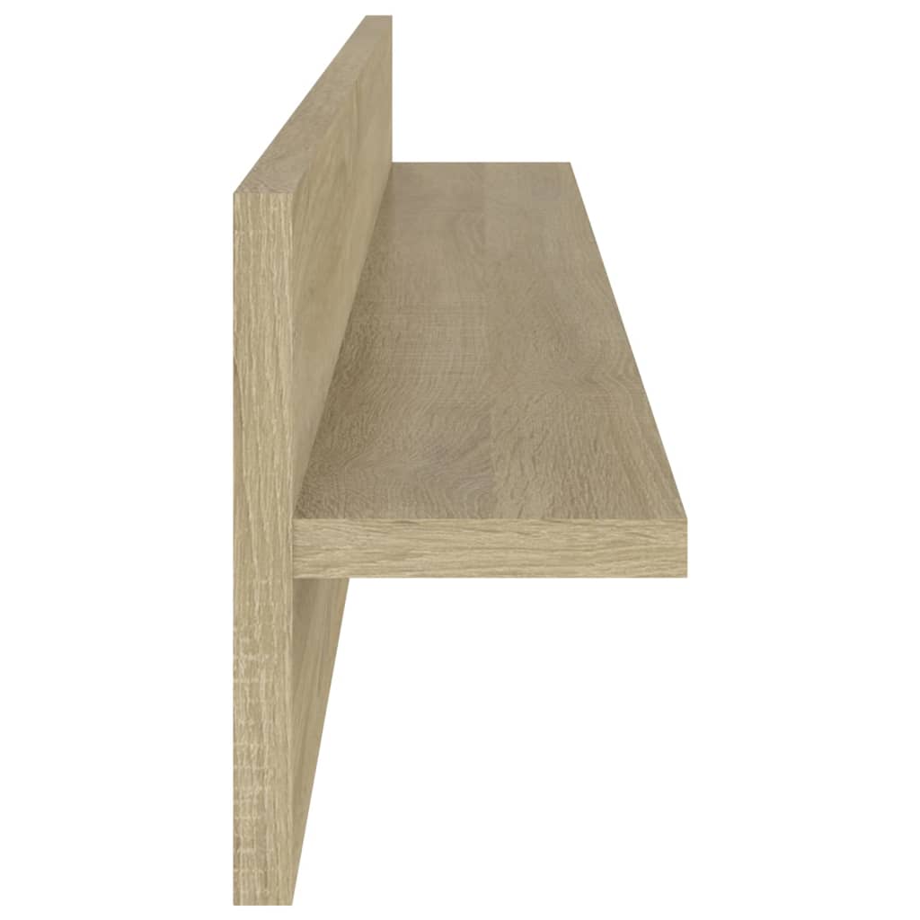 Wall Shelf 2 pcs Sonoma Oak 80x11.5x18 cm Engineered Wood