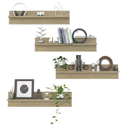 Wall Shelf 4 pcs Sonoma Oak 80x11.5x18 cm Engineered Wood