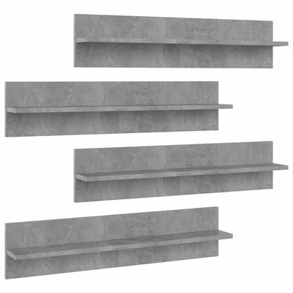 807342 vidaXL Wall Shelves 4 pcs Concrete Grey 80x11,5x18 cm Engineered Wood