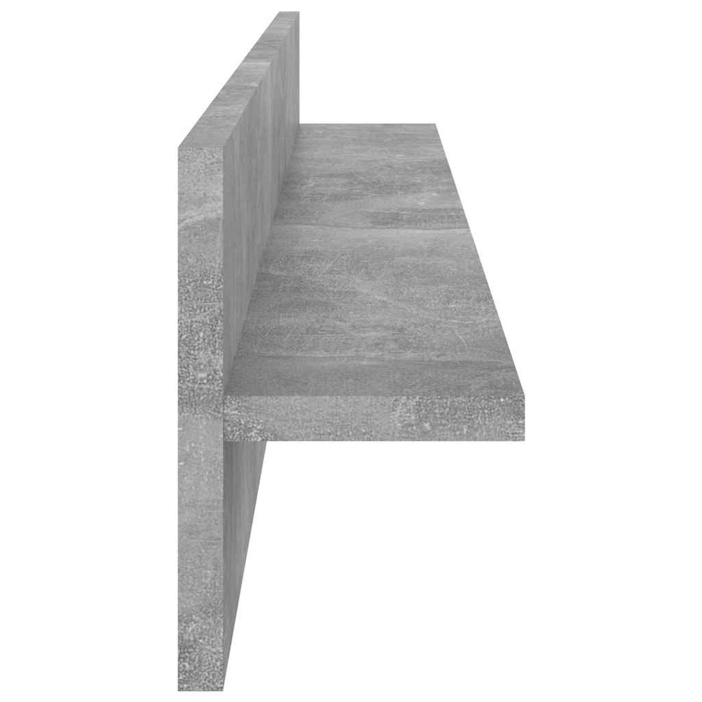 807342 vidaXL Wall Shelves 4 pcs Concrete Grey 80x11,5x18 cm Engineered Wood