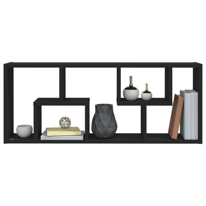 Wall Shelf Black 36x16x90 cm Engineered Wood