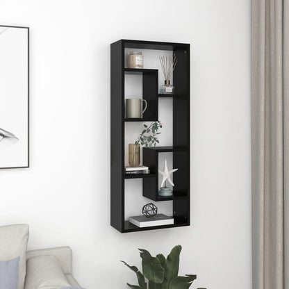 Wall Shelf Black 36x16x90 cm Engineered Wood