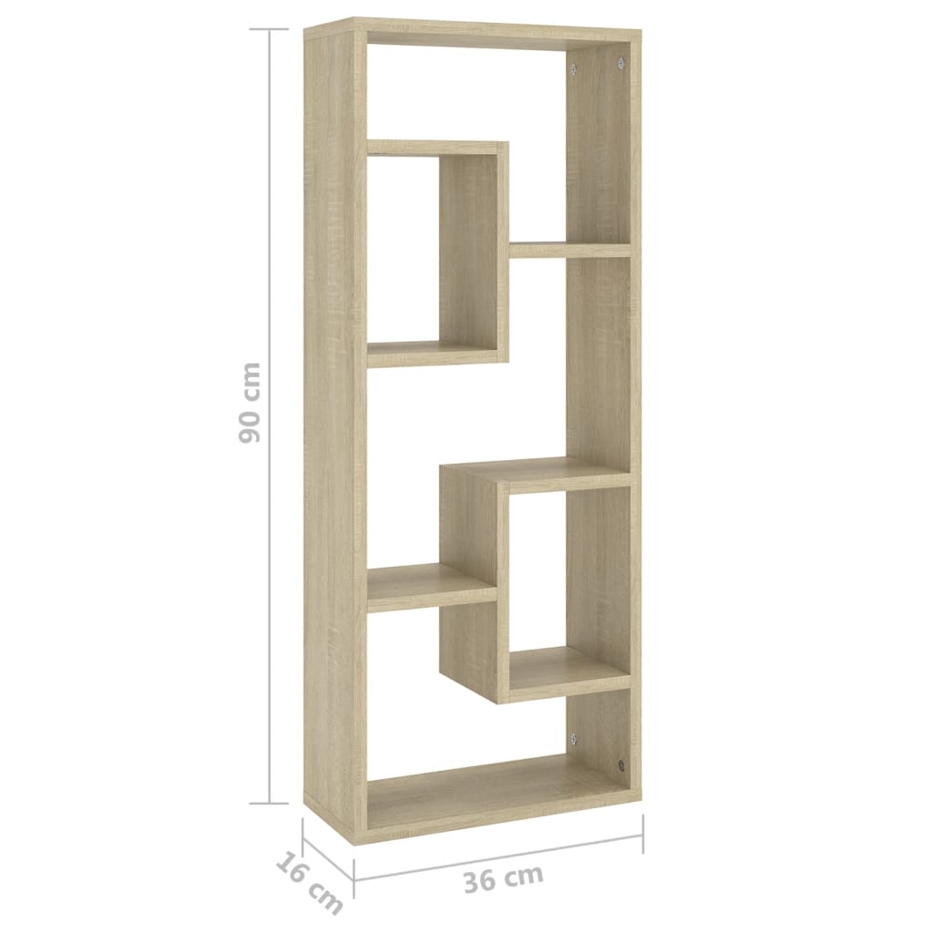 Wall Shelf Sonoma Oak 36x16x90 cm Engineered Wood