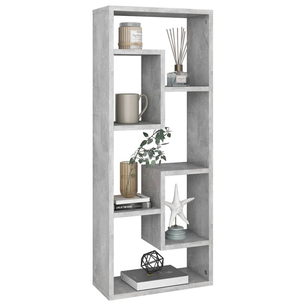 Wall Shelf Concrete Grey 36x16x90 cm Engineered Wood