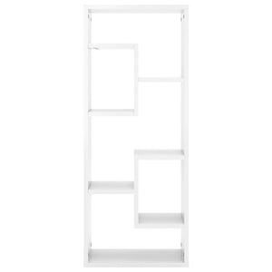 Wall Shelf High Gloss White 36x16x90 cm Engineered Wood