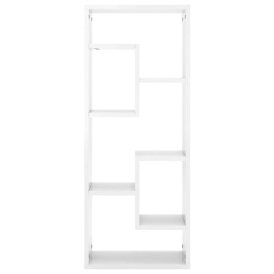 Wall Shelf High Gloss White 36x16x90 cm Engineered Wood