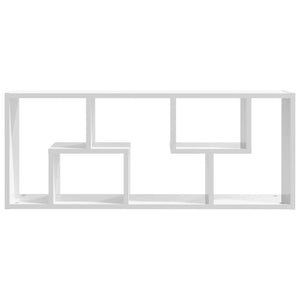 Wall Shelf High Gloss White 36x16x90 cm Engineered Wood