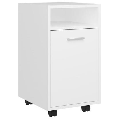Side Cabinet | White | Engineered wood | Medium |  Lockable wheels
