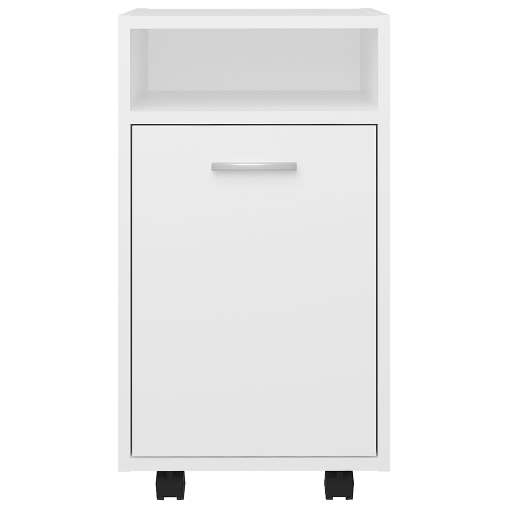 Side Cabinet | White | Engineered wood | Medium |  Lockable wheels