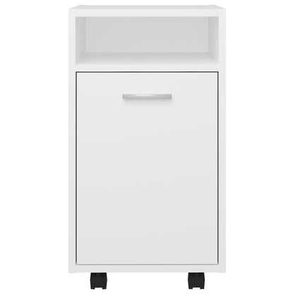 Side Cabinet | White | Engineered wood | Medium |  Lockable wheels
