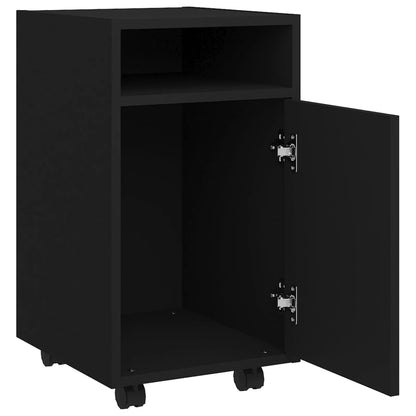 Side Cabinet with Wheels Black 33x38x60 cm Engineered Wood