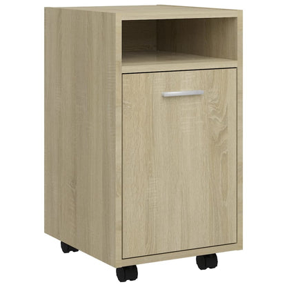 Side Cabinet | Sonoma oak | Engineered wood | Compact | Lockable wheels